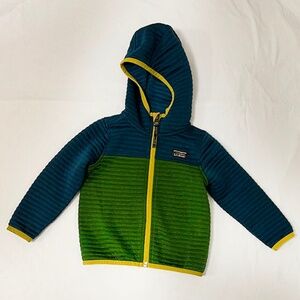 LL Bean Toddlers' Airlight Full-Zip Hoodie - 2T - Navy + Green